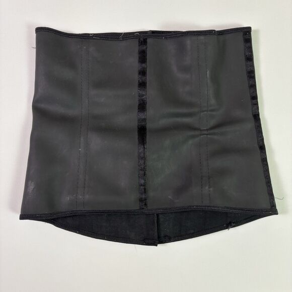 Lady Slim Black Latex Waist Cincher Corset Women's XS Gothic Alt Darkwear Witchy - Picture 10 of 14
